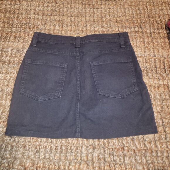 DENIM American Apparel Charcoal Grey Denim mini skirt Small Y2K Hipster - Picture 2 of 16